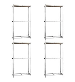 Porte-pneus à 2 niveaux 4 pcs Argenté 110x40x180 cm Acier