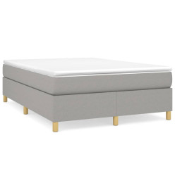 Lit à sommier tapissier avec matelas Gris clair 140x190cm Tissu
