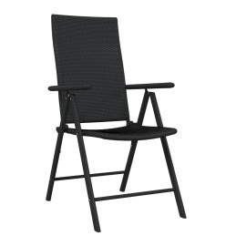 Ensemble de salle à manger de jardin 7 pcs Noir
