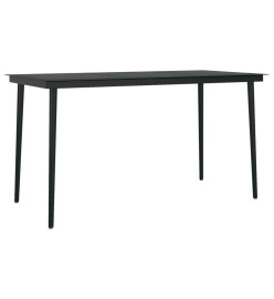 Ensemble de salle à manger de jardin 7 pcs Noir