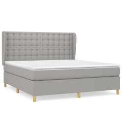 Lit à sommier tapissier avec matelas Gris clair 160x200cm Tissu