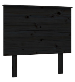 Cadre de lit avec tête de lit noir 90x200 cm bois massif
