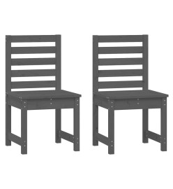 Ensemble à dîner de jardin 4 pcs gris bois massif de pin