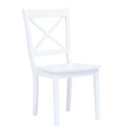 Chaises à manger lot de 6 blanc bois d'hévéa massif