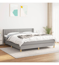 Lit à sommier tapissier avec matelas Gris clair 180x200cm Tissu
