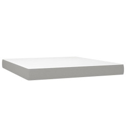 Lit à sommier tapissier avec matelas Gris clair 180x200cm Tissu