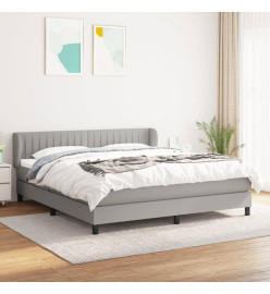 Lit à sommier tapissier avec matelas Gris clair 180x200cm Tissu