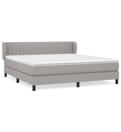 Lit à sommier tapissier avec matelas Gris clair 180x200cm Tissu