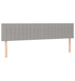 Lit à sommier tapissier avec matelas Gris clair 180x200cm Tissu