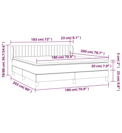 Lit à sommier tapissier avec matelas Gris clair 180x200cm Tissu