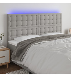 Tête de lit à LED Gris clair 160x5x118/128 cm Tissu