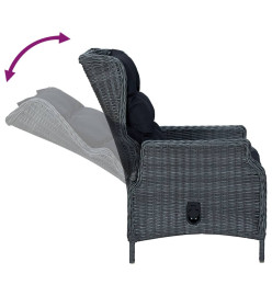 Ensemble à dîner de jardin 5 pcs Gris foncé Résine tressée