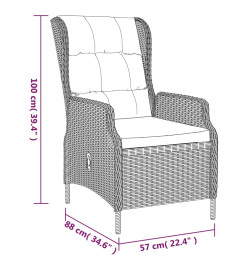 Ensemble à dîner de jardin 5 pcs Gris foncé Résine tressée