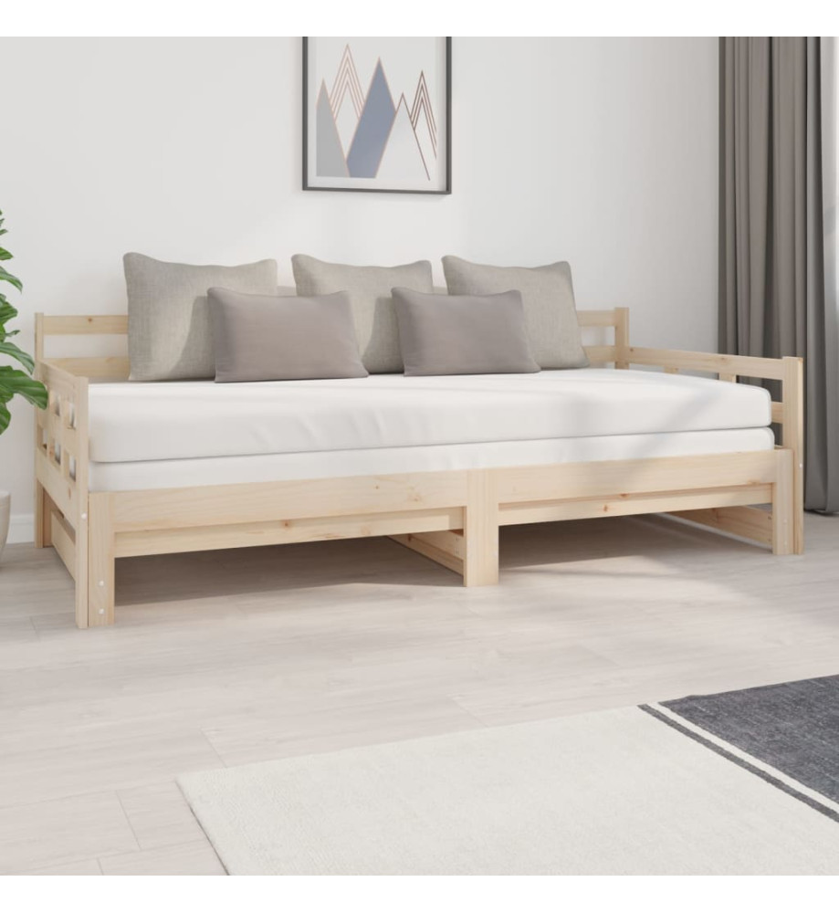 Lit coulissant Bois de pin solide 2x(90x200) cm Lit coulissant Bois de pin solide 2x(90x200) cm