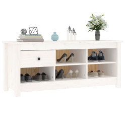 Armoire à chaussures Blanc 110x38x45,5 cm Bois de pin massif