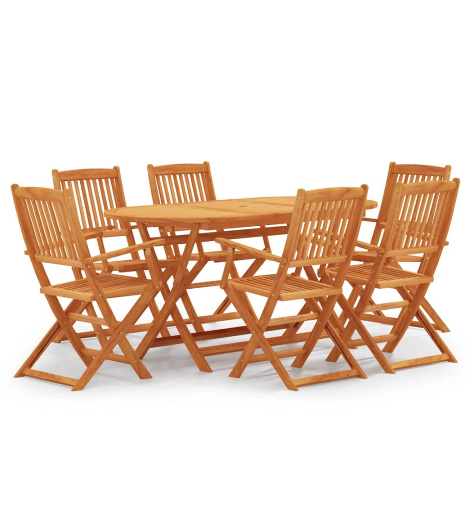 Mobilier à dîner d'extérieur pliable 7 pcs Bois d'eucalyptus Mobilier à dîner d'extérieur pliable 7 pcs Bois d'eucalyptus