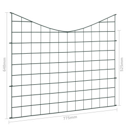 Ensemble de clôture de jardin voûtée plus basse 77,5x64 cm vert