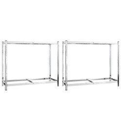 Porte-pneus à 2 niveaux 2 pcs Argenté 110x40x110 cm Acier