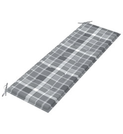 Banc de jardin empilable et coussin 159 cm Bois de teck massif