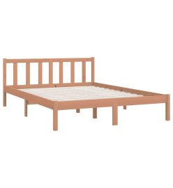 Cadre de lit Marron miel Bois pin massif 120x190cm Petit Double