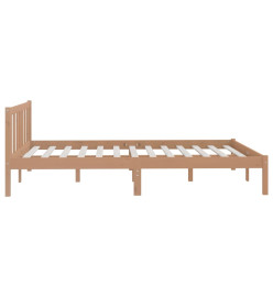 Cadre de lit Marron miel Bois pin massif 120x190cm Petit Double