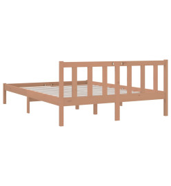 Cadre de lit Marron miel Bois pin massif 120x190cm Petit Double