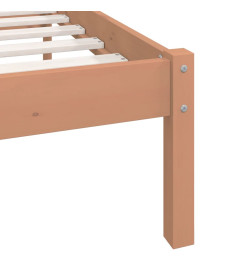 Cadre de lit Marron miel Bois pin massif 120x190cm Petit Double