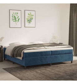 Lit à sommier tapissier et matelas Bleu foncé 200x200cm Velours