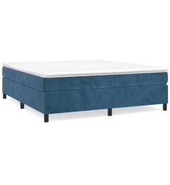 Lit à sommier tapissier et matelas Bleu foncé 200x200cm Velours