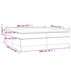Lit à sommier tapissier et matelas Bleu foncé 200x200cm Velours