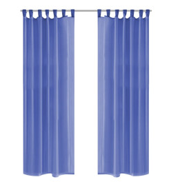 Rideau occultant 2 pcs Voile 140 x 175 cm Bleu royal