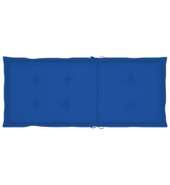 Chaises de jardin 4 pcs avec coussins bleu royal Bois de teck
