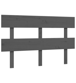 Cadre de lit avec tête de lit gris 140x200 cm bois massif