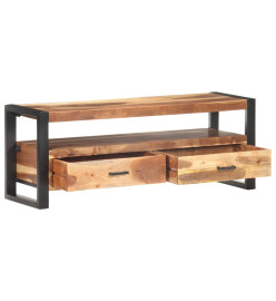 Meuble TV 120x35x45 cm Bois massif avec finition miel