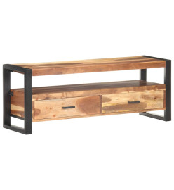 Meuble TV 120x35x45 cm Bois massif avec finition miel