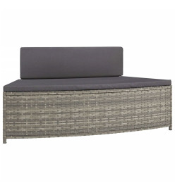 Bancs de spa avec coussins 2 pcs gris résine tressée