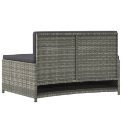 Bancs de spa avec coussins 2 pcs gris résine tressée