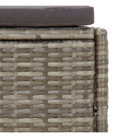 Bancs de spa avec coussins 2 pcs gris résine tressée