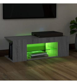 Meuble TV avec lumières LED Sonoma gris 90x39x30 cm