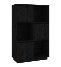 Buffet Noir 74x35x117 cm Bois massif de pin