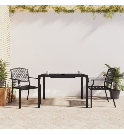 Ensemble de salle à manger de jardin 3 pcs anthracite acier