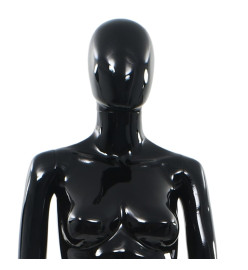 Mannequin femme corps complet base verre Noir brillant 175 cm