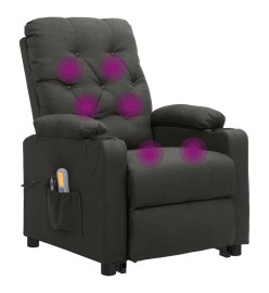 Fauteuil de massage inclinable Gris foncé Tissu