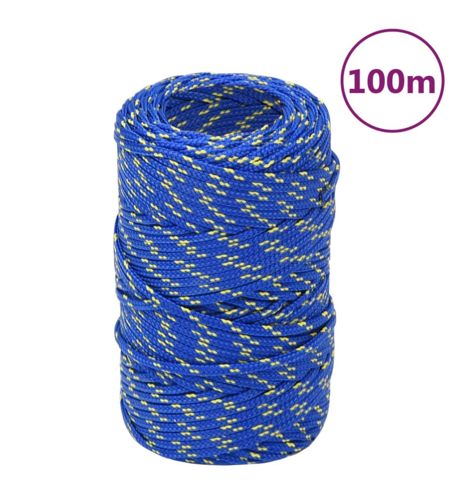 Corde de bateau Bleu 2 mm 100 m Polypropylène