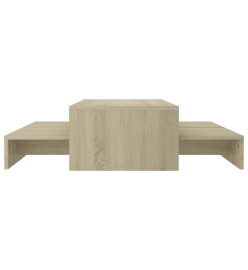 Set tables basses gigognes Chêne 100x100x26,5 cm Aggloméré