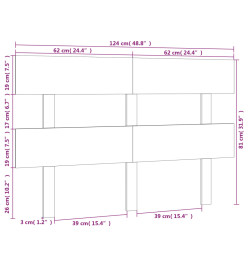 Tête de lit Blanc 124x3x81 cm Bois massif de pin