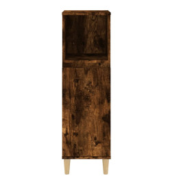 Armoire de bain chêne fumé 30x30x100 cm bois d'ingénierie