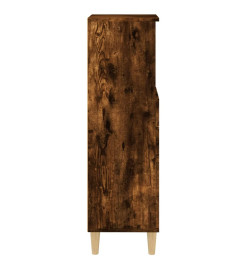 Armoire de bain chêne fumé 30x30x100 cm bois d'ingénierie