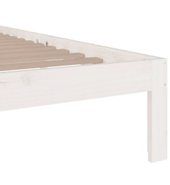 Cadre de lit Blanc Bois massif 140x190 cm