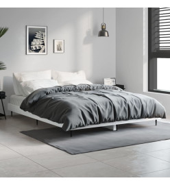 Cadre de lit blanc brillant 140x190 cm bois d'ingénierie
